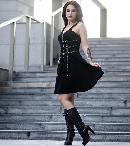 Goth-Punk Strappy A-Line Dress