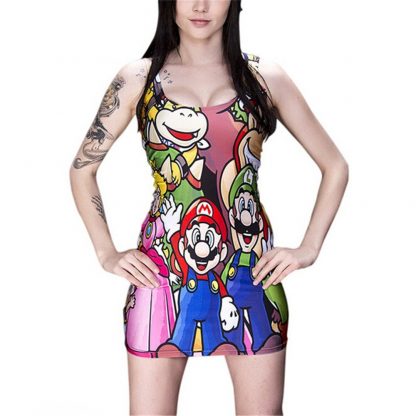 Super Mario Bros Body Con Mini Dress