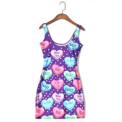 Candy Hearts Body Con Mini Dress