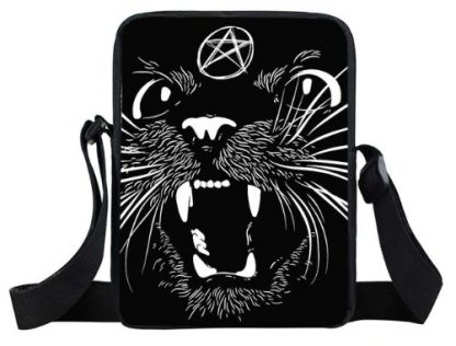 Satanic Black Cat Mini Messenger Bag #2