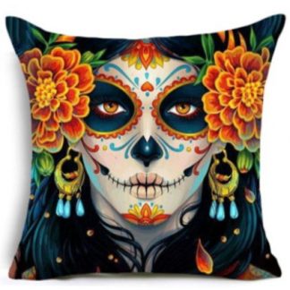 Day of the Dead Sugar Skull Pillow Cover #1