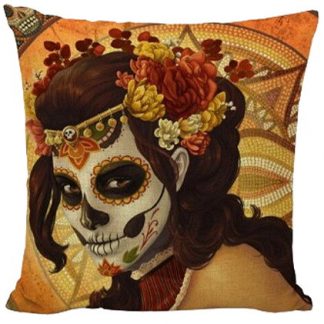 Day of the Dead Sugar Skull Pillow Cover #2