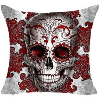 Gothic Sugar Skull Pillow Cover