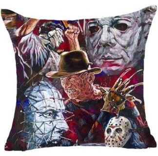 Horror Movie Collage Pillow Cover #4