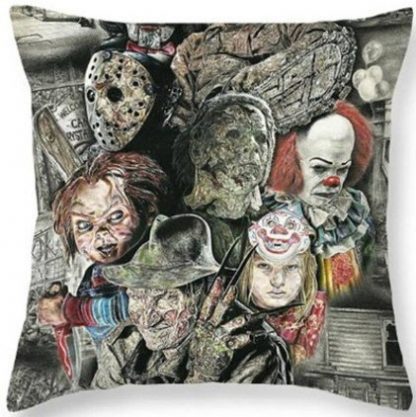 Horror Movie Collage Pillow Cover #5