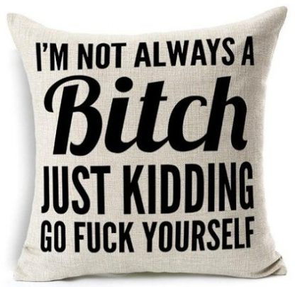 I'm Not A;ways A Bitch Pillow Cover