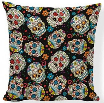 Day of the Dead Sugar Skull Pillow Cover #6
