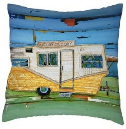 Vintage Camper Art Pillow Cover #1