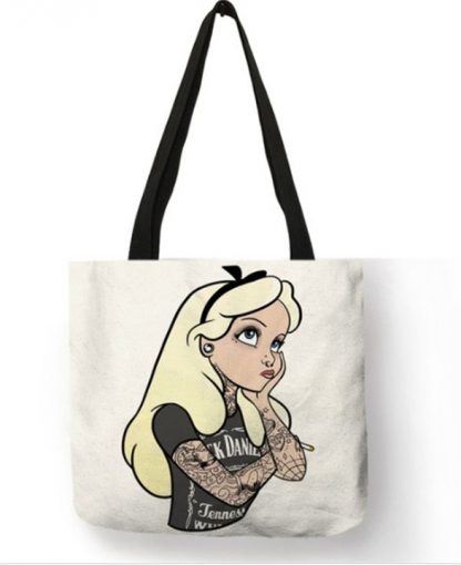 Naughty Princess Alice in Wonderland Tote Bag