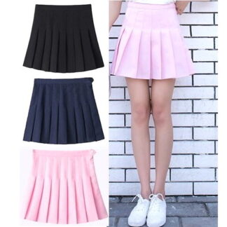 Pleated Micro-Mini Skirt w/Built-In Undies