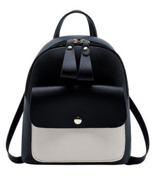 Black & White Mini-Backpack with Earphone Access #2