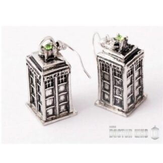 Doctor Who Silver Tardis Dangle Earrings