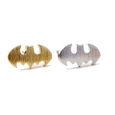 Batman Logo Tiny Stud Earrings - Gold or Silver