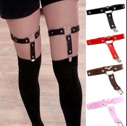 PU Leather Garter Set - Hearts