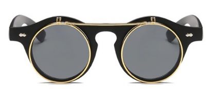Flip-Up Steampunk Sunglasses - Flat Black