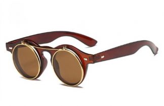 Flip-Up Steampunk Sunglasses - Brown