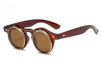 Flip-Up Steampunk Sunglasses - Brown