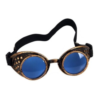 Goggles - Antique Copper with Blue Lenses