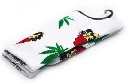 Cheech & Chong 420 Marijuana Crew Socks White