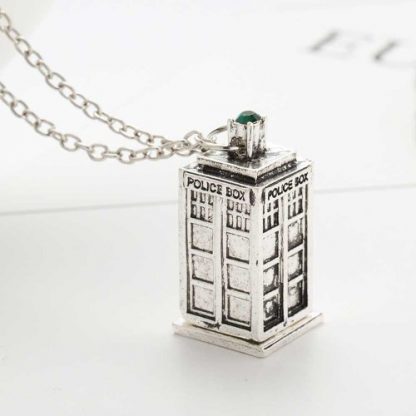 Doctor Who Tardis Necklace - Antique Silver
