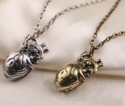 Anatomical Heart Necklace – Antique Gold or Antique Silver