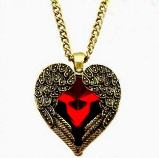 Vintage Steampunk Heart & Wings Necklace