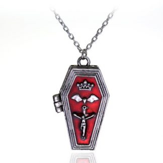 Red Coffin Locket Necklace