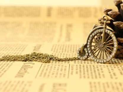 Vintage Steampunk Penny Farthing Necklace