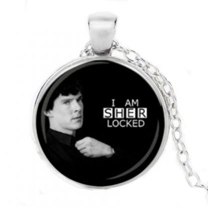 I Am Sherlocked Cabochon Necklace #2 - Silver