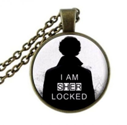 Sherlock I Am Sherlocked Cabochon Necklace #3 - Antique Brass