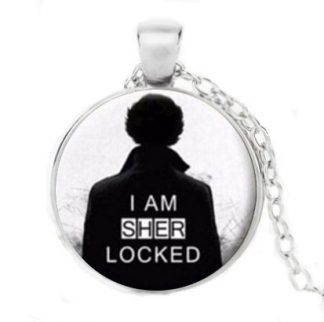 Sherlock I Am Sherlocked Cabochon Necklace #3 - Silver