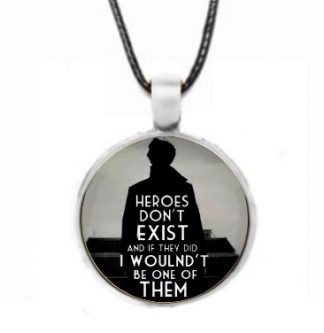 Sherlock Heroes Don't Exist Cabochon Necklace - Silver