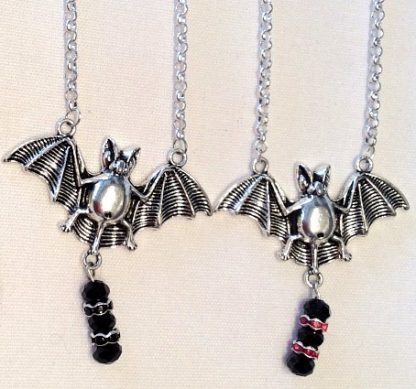Batty Elegance Necklace - Black or Red Bead