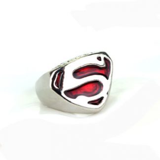 Superman Red & Silver S Ring