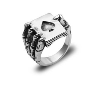 Ace of Spades Skeleton Hand Ring