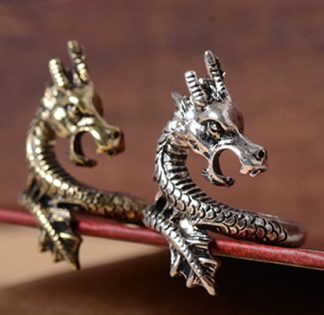 Gothic Dragon Ring - Antique Gold or Antique Silver