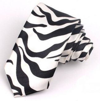 Zebra Print Black & White Tie