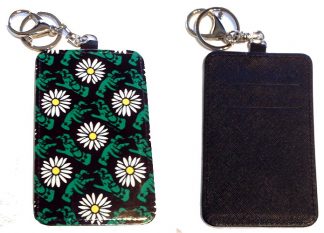 Card Holder Key Chain - Style #1 Pushing Up Daisies