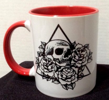 Skull & Roses Tattoo Art Two-Tone Mug