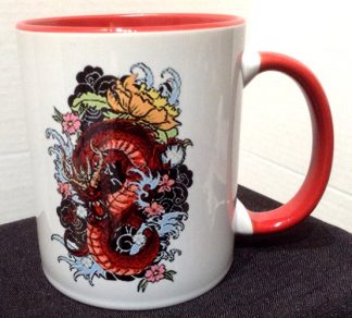 Red Dragon Tattoo Art Two-Tone Porcelain Coffee Mug