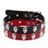 Choker - Silver Skulls PU Leather