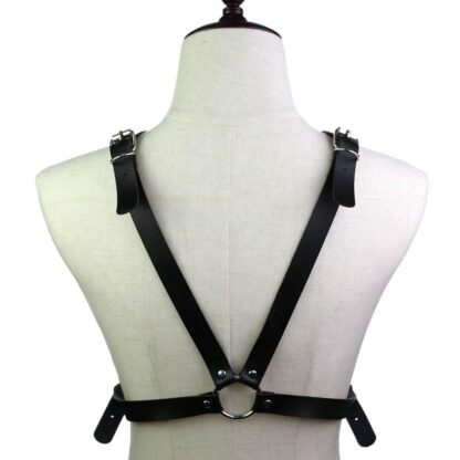 PU Leather Center Cross Chest Harness