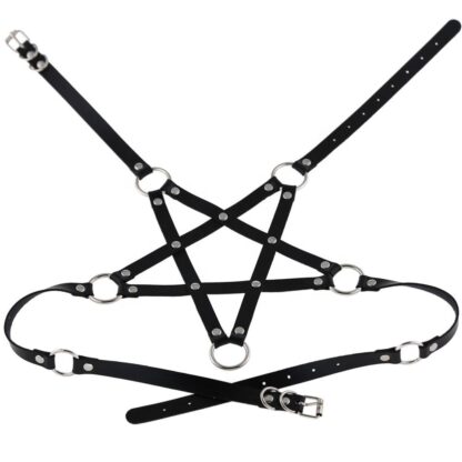 PU Leather Pentagram Chest Harness
