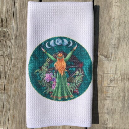 Wiccan Goddess Dish Towel