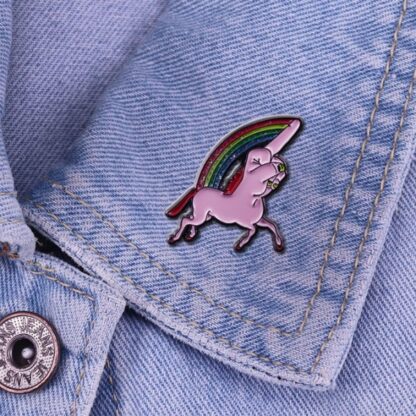 Rainbow F-Unicorn Enamel Pin