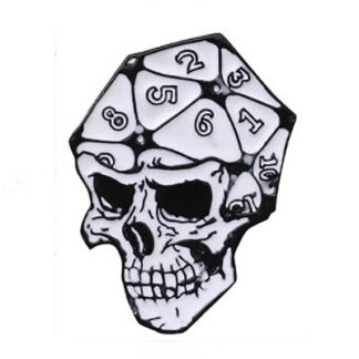 Skull Hex Dice Enamel Pin