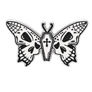 Death's Head Moth with Coffin Body Enamel Pin
