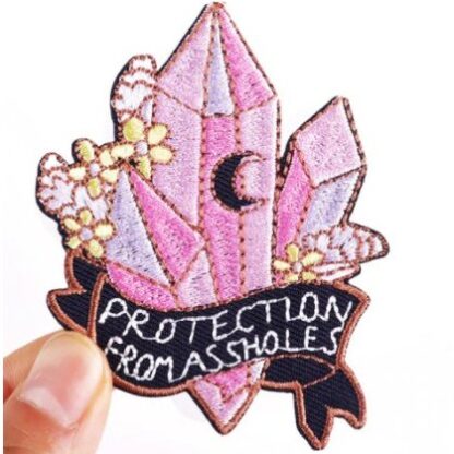 Protection From A-holes Crystals Iron-On Patch