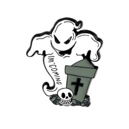 Tombstone & Ghost I'm Coming Enamel Pin