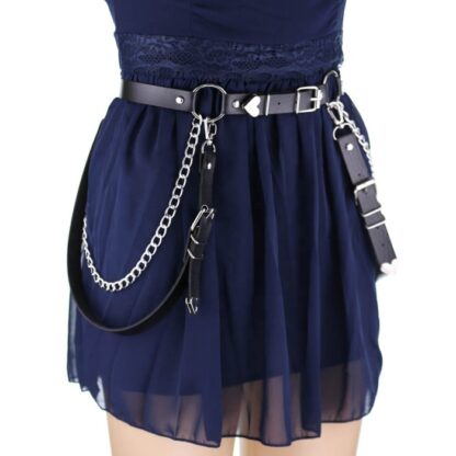 Belt - Dual Style Hearts & Chains PU Leather